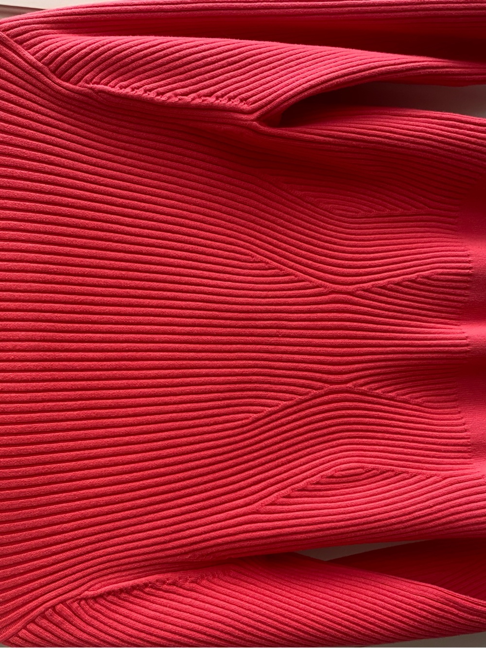 Ribbed Knit cardigan in Bright Coral Pink